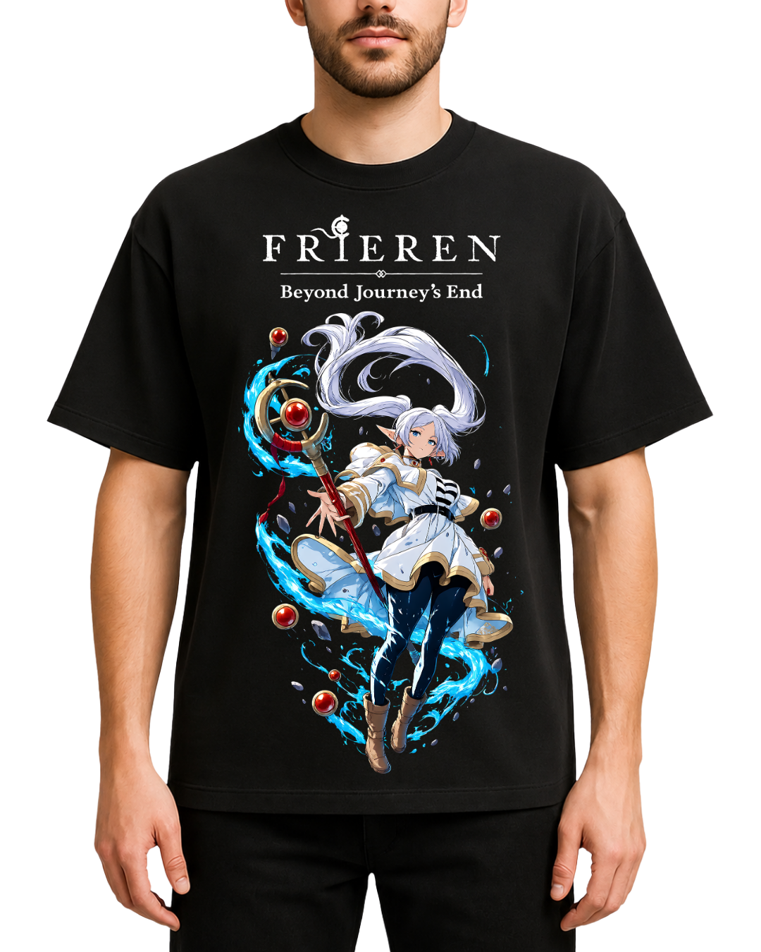 Frieren Beyond Journey's End Anime Oversized Graphic T-Shirt