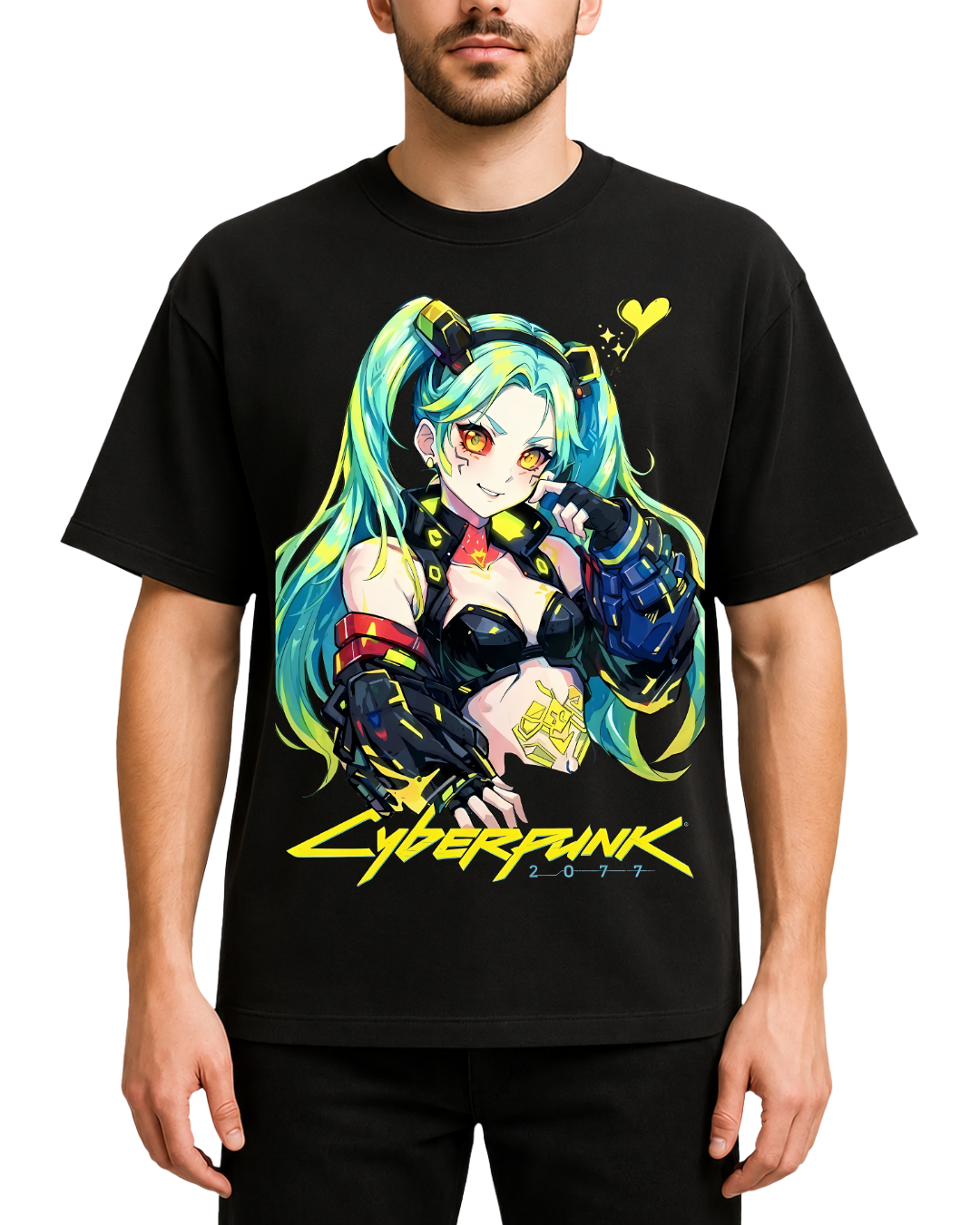 Rebecca Cyberpunk Edgerunners Anime Oversized Graphic Tee
