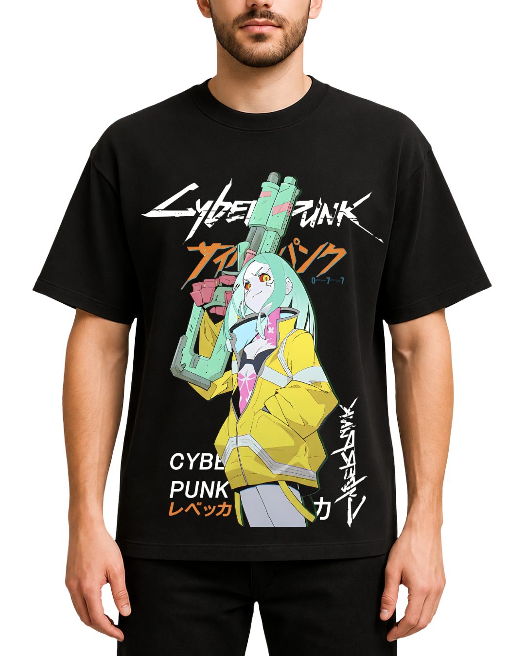 Rebecca Cyberpunk Edgerunners Anime Oversized Graphic Tee