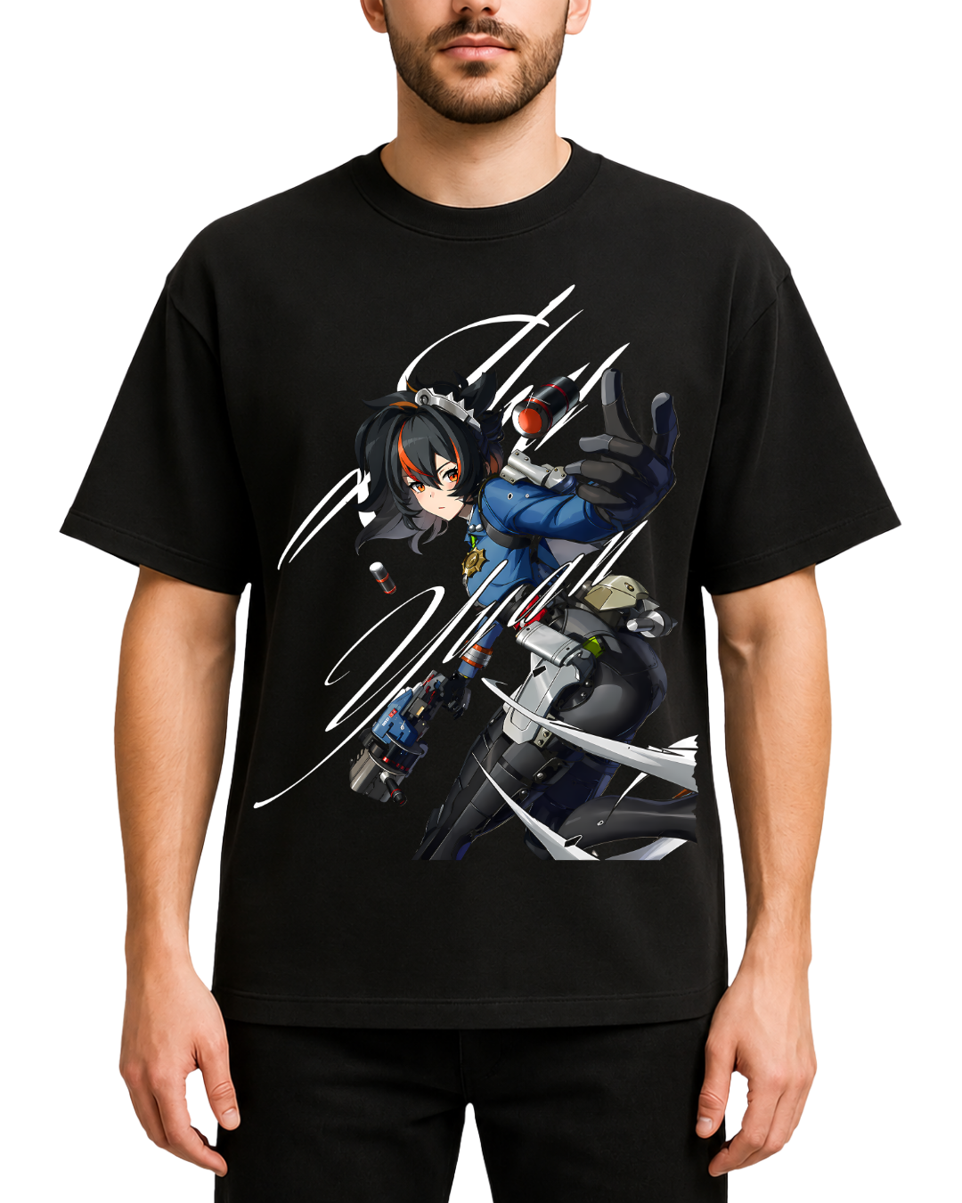 Zhu Yuan Zenless Zone Zero Anime Graphic Oversized T-Shirt