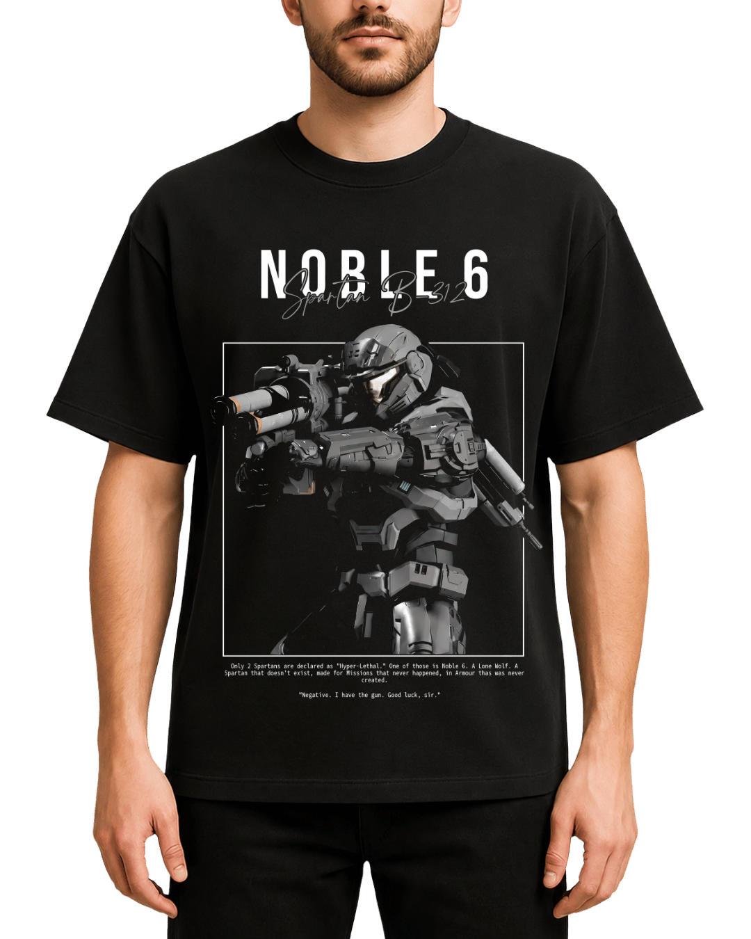 Halo Reach Noble 6 Spartan B312 Graphic Oversized T-Shirt