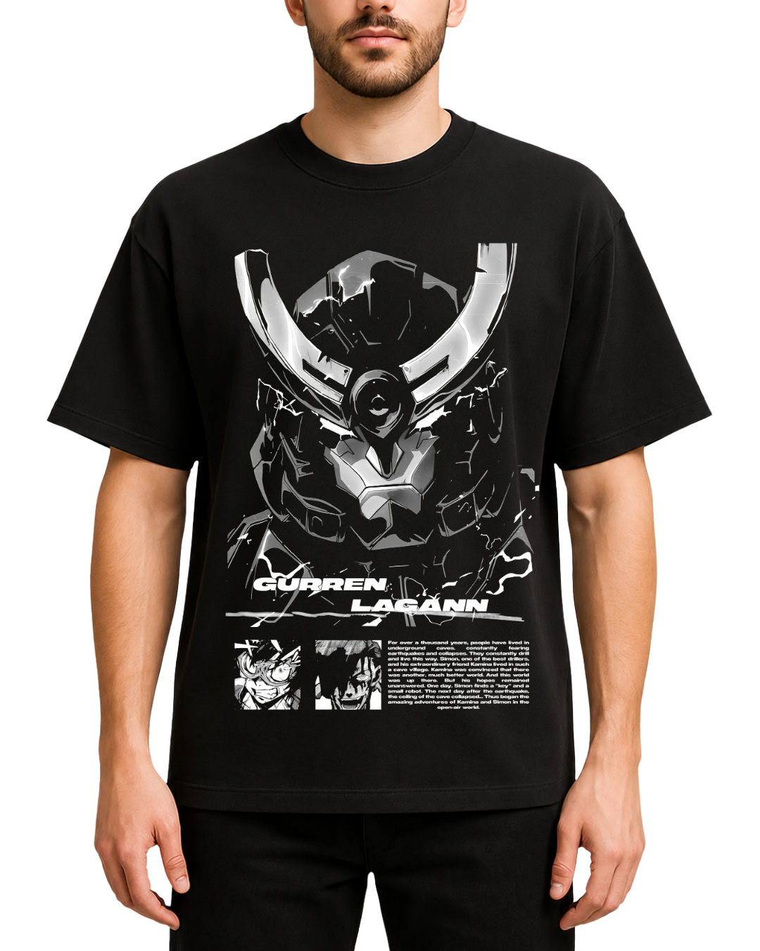 Gurren Lagann Anime Oversized Graphic T-Shirt