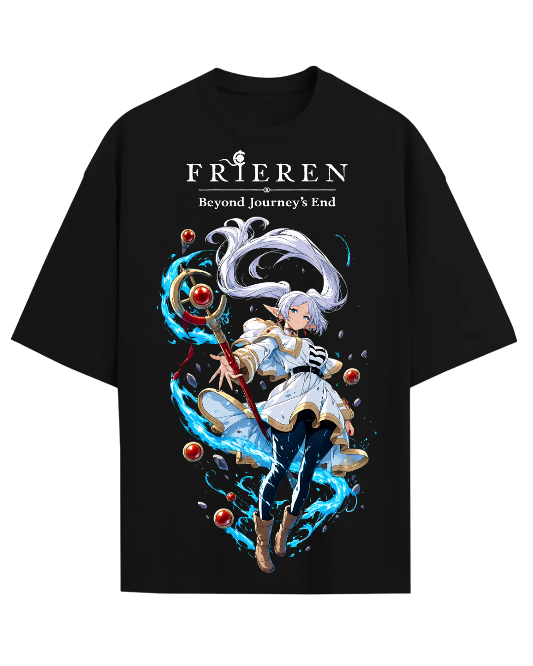 Frieren Beyond Journey's End Anime Oversized Graphic T-Shirt