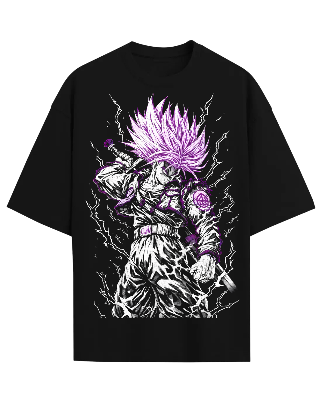 Future Trunks Anime Graphic Tee Dragon Ball Z Saiyan Oversized Streetwear T-Shirt