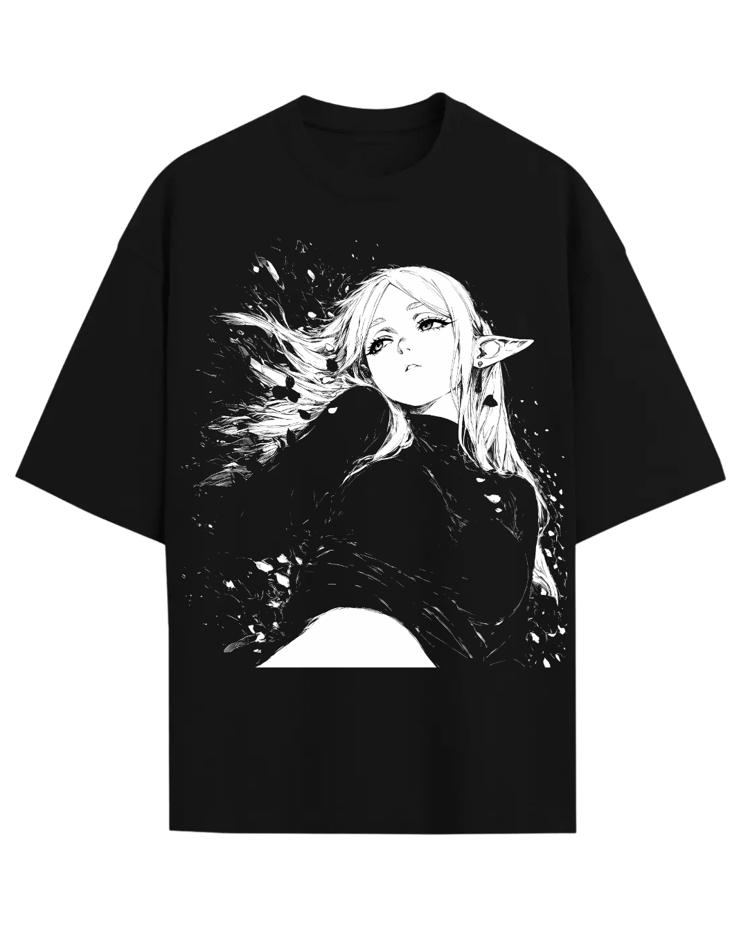 Frieren Anime Elf Graphic Oversized T-Shirt