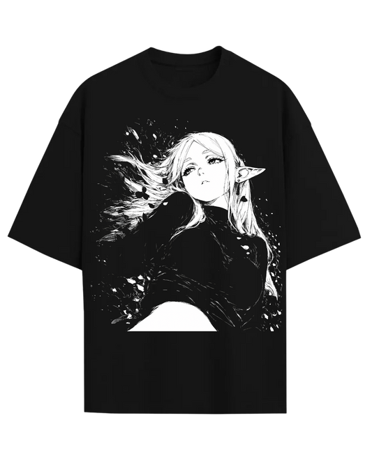 Frieren Anime Elf Graphic Oversized T-Shirt