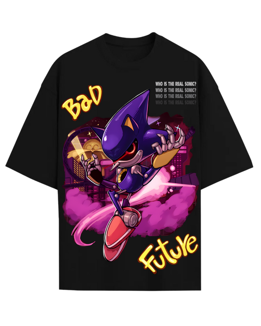 Metal Sonic Bad Future Retro Gaming Oversized Graphic Tee