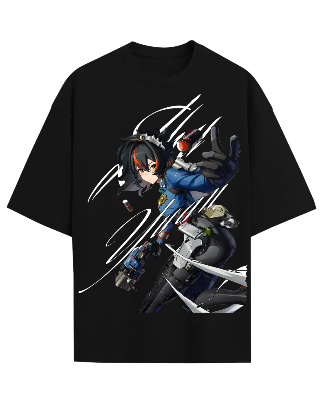 Zhu Yuan Zenless Zone Zero Anime Graphic Oversized T-Shirt