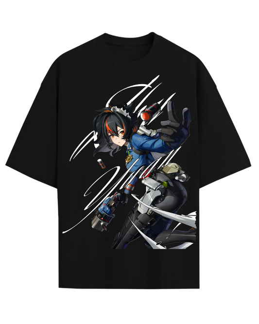 Zhu Yuan Zenless Zone Zero Anime Graphic Oversized T-Shirt