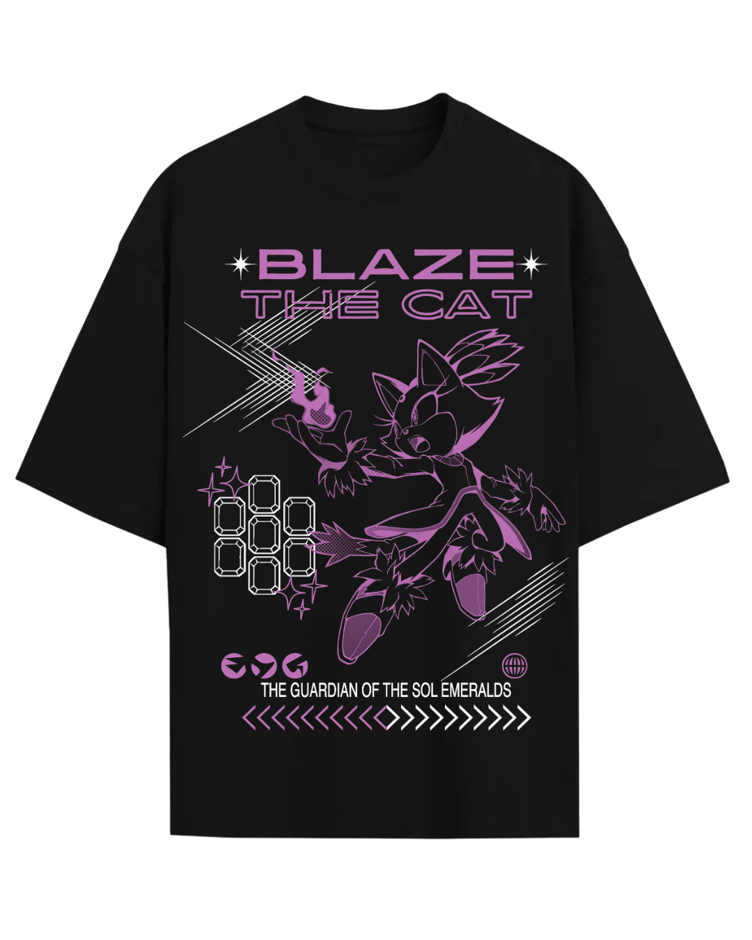 Blaze the Cat Anime Graphic T-Shirt