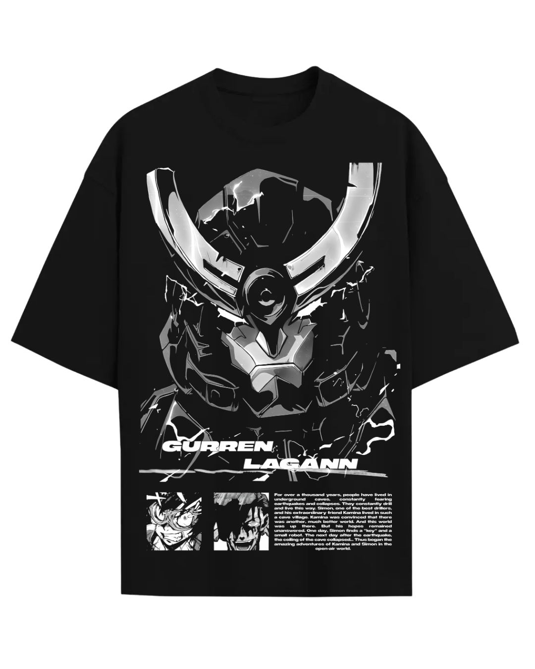 Gurren Lagann Anime Oversized Graphic T-Shirt