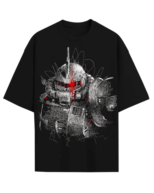 Anime Mecha Zaku Sketch Graphic Tee