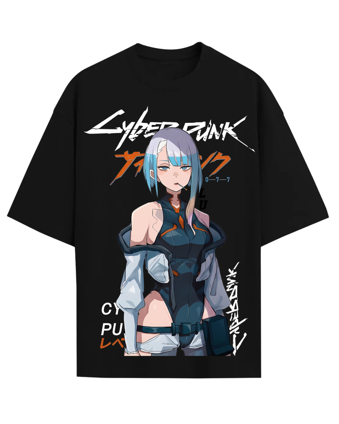 Cyberpunk Anime Lucy Oversized Graphic Tee