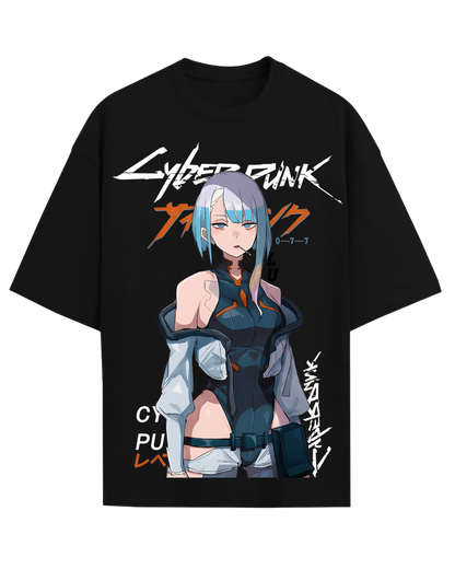 Cyberpunk Anime Lucy Oversized Graphic Tee