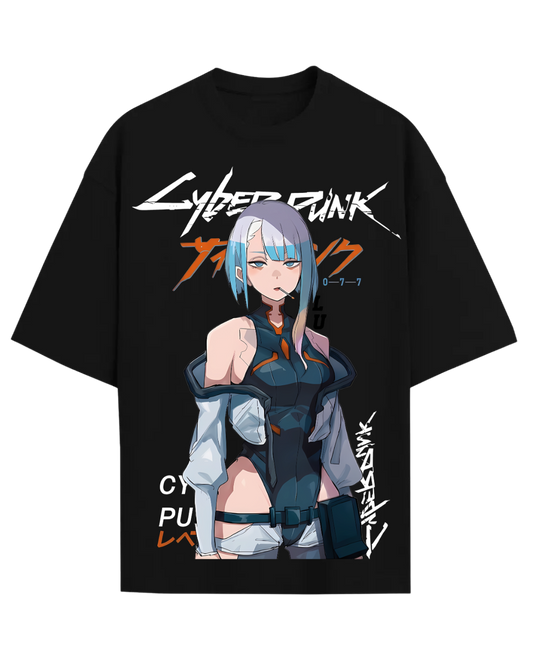 Cyberpunk Anime Lucy Oversized Graphic Tee