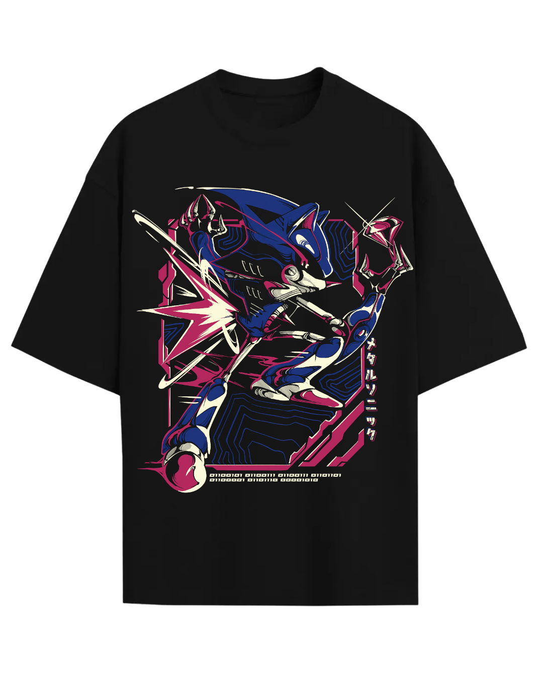 Metal Sonic Retro Gaming Graphic Oversized Heavyweight T-Shirt
