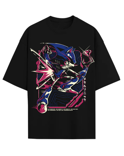 Metal Sonic Retro Gaming Graphic Oversized Heavyweight T-Shirt
