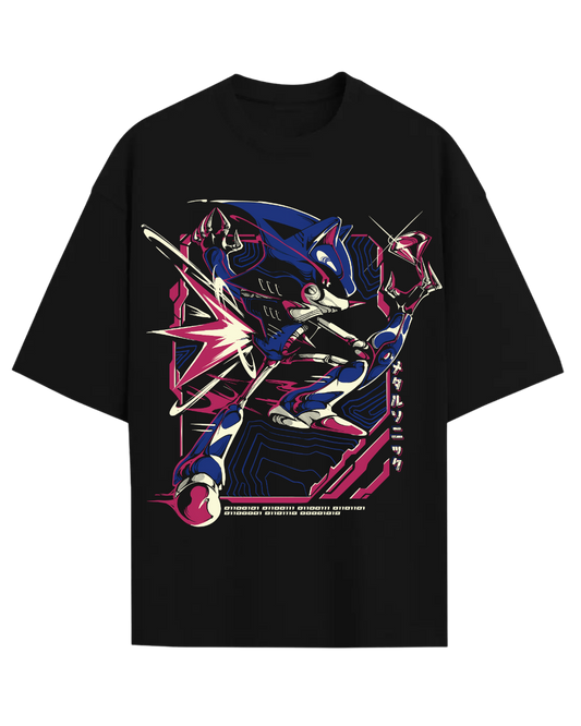 Metal Sonic Retro Gaming Graphic Oversized Heavyweight T-Shirt