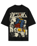 Retro Mobile Suit Gundam RX-78-2 Anime Mecha Oversized Graphic T-Shirt