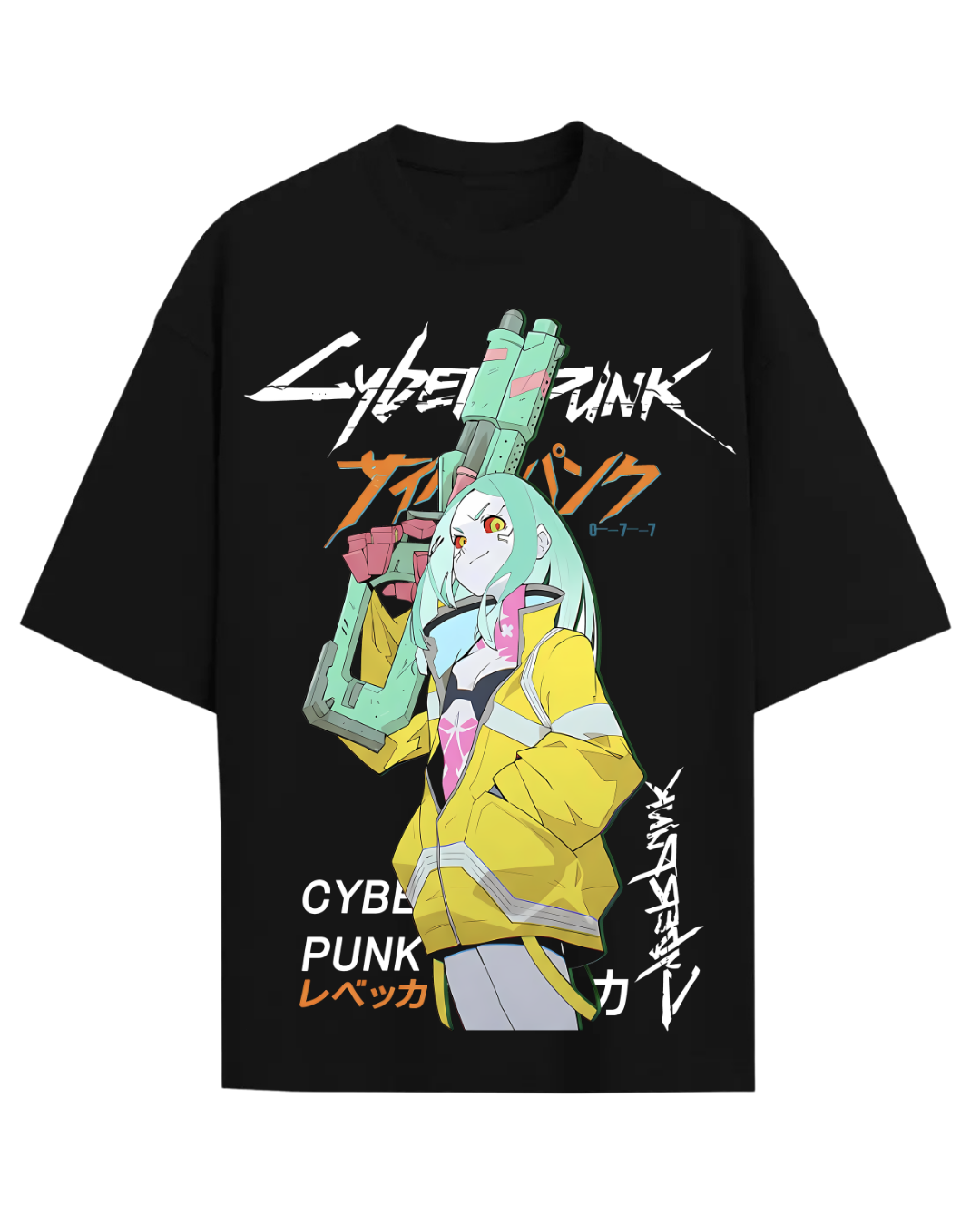 Rebecca Cyberpunk Edgerunners Anime Oversized Graphic Tee