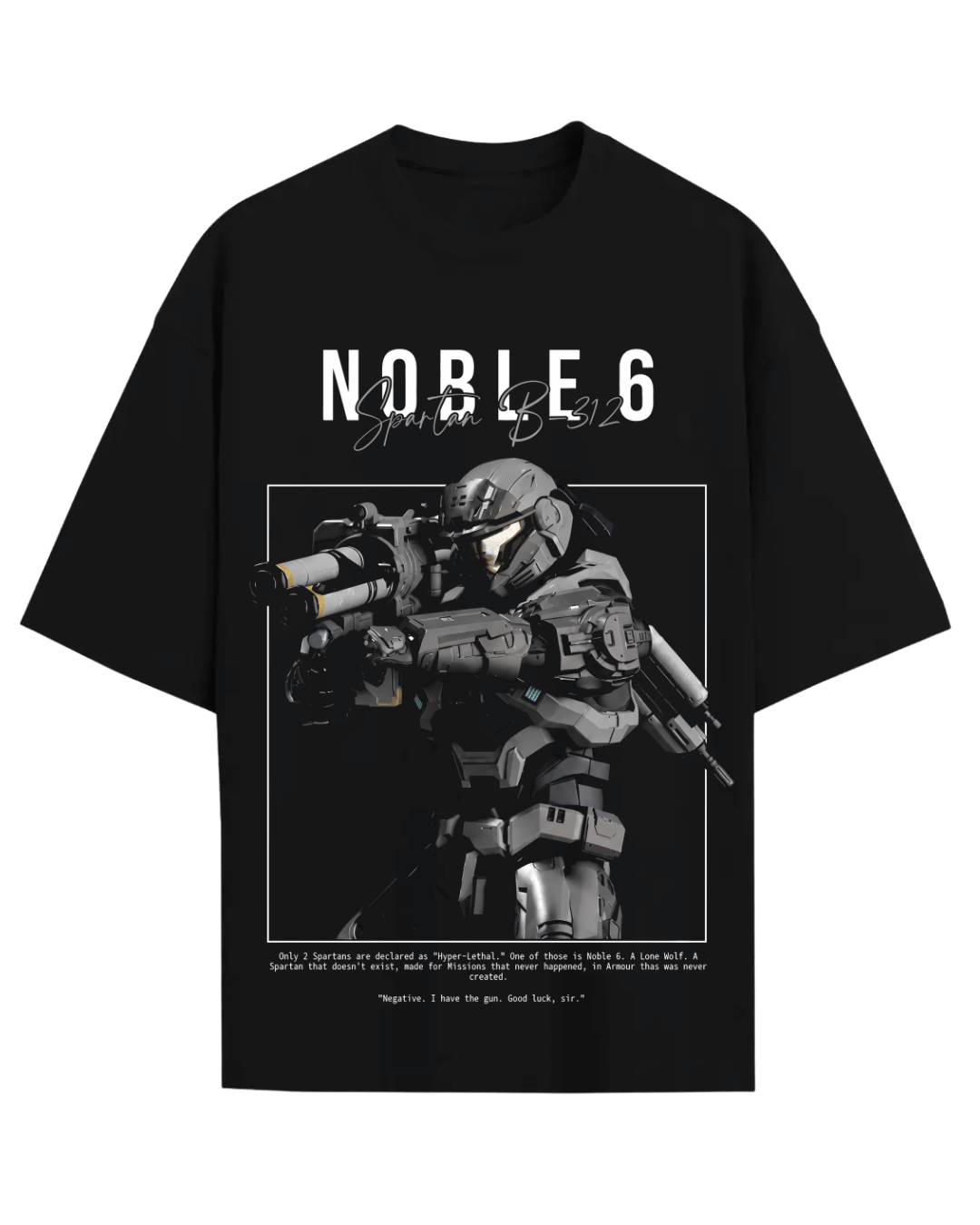 Halo Reach Noble 6 Spartan B312 Graphic Oversized T-Shirt