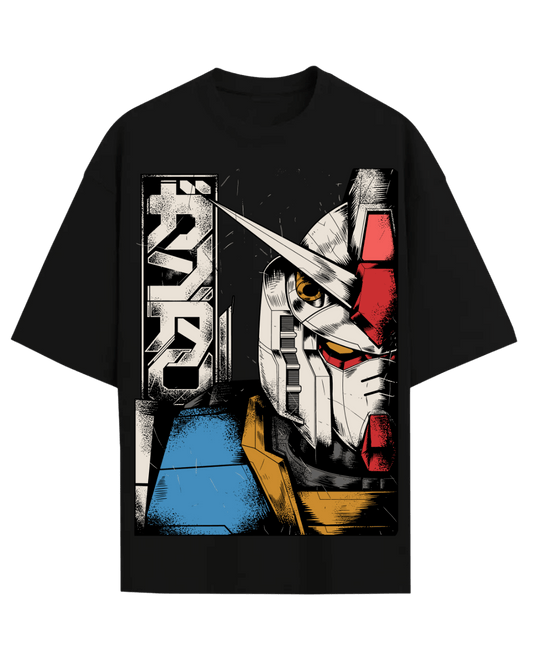 Retro Gundam Mecha Anime Oversized Graphic T-Shirt