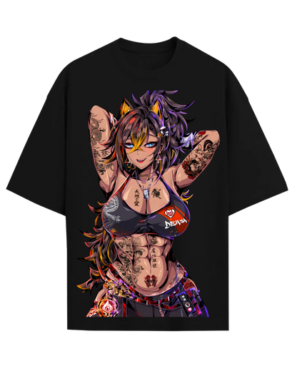 Dehya Genshin Impact Tattooed Anime Waifu Graphic Oversized T-Shirt