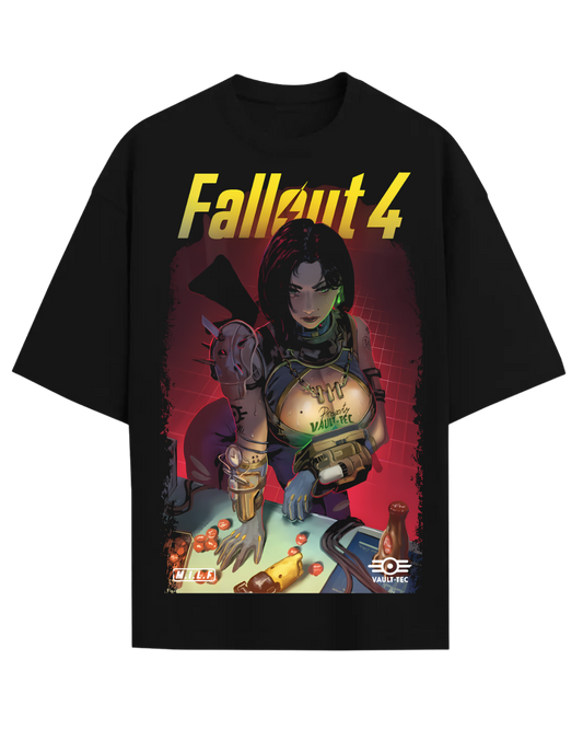 Fallout 4 Vault Girl Anime Waifu Heavyweight Oversized Graphic Tee
