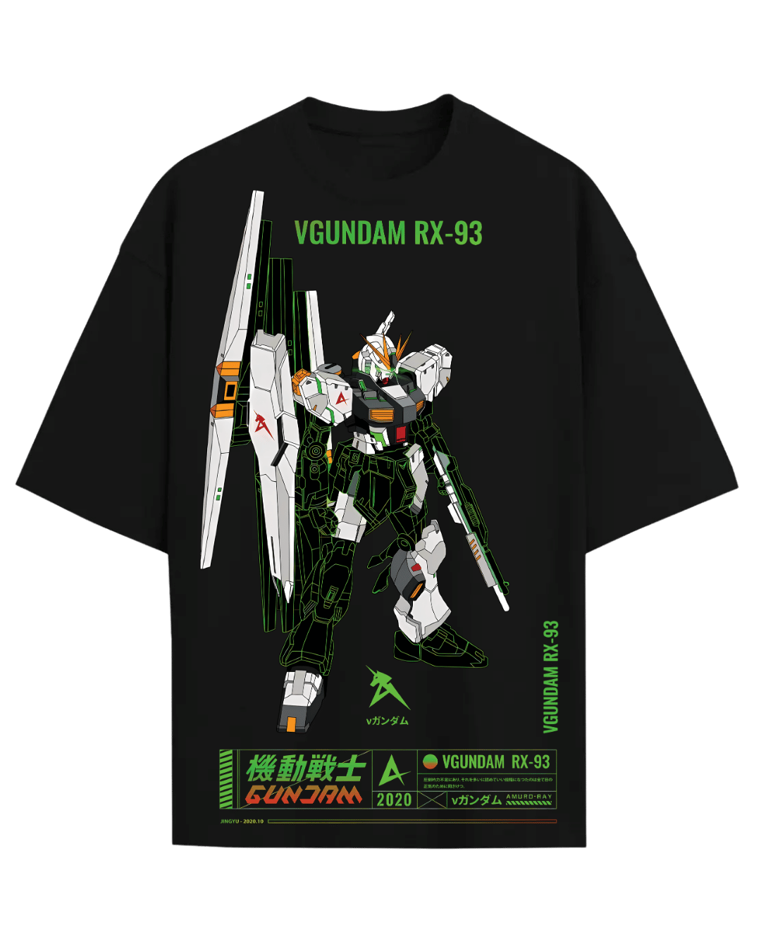 Gundam RX-93 Nu Gundam Anime Oversized Graphic Tee