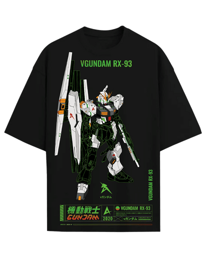 Gundam RX-93 Nu Gundam Anime Oversized Graphic Tee