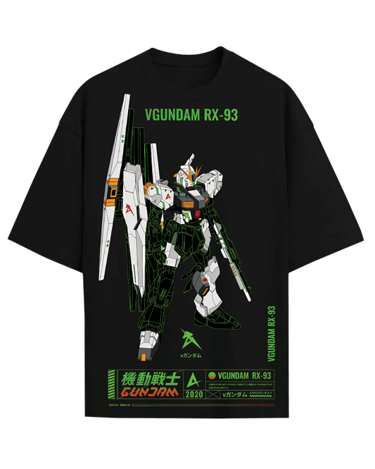 Gundam RX-93 Nu Gundam Anime Oversized Graphic Tee