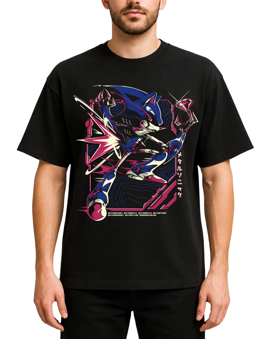 Metal Sonic Retro Gaming Graphic Oversized Heavyweight T-Shirt