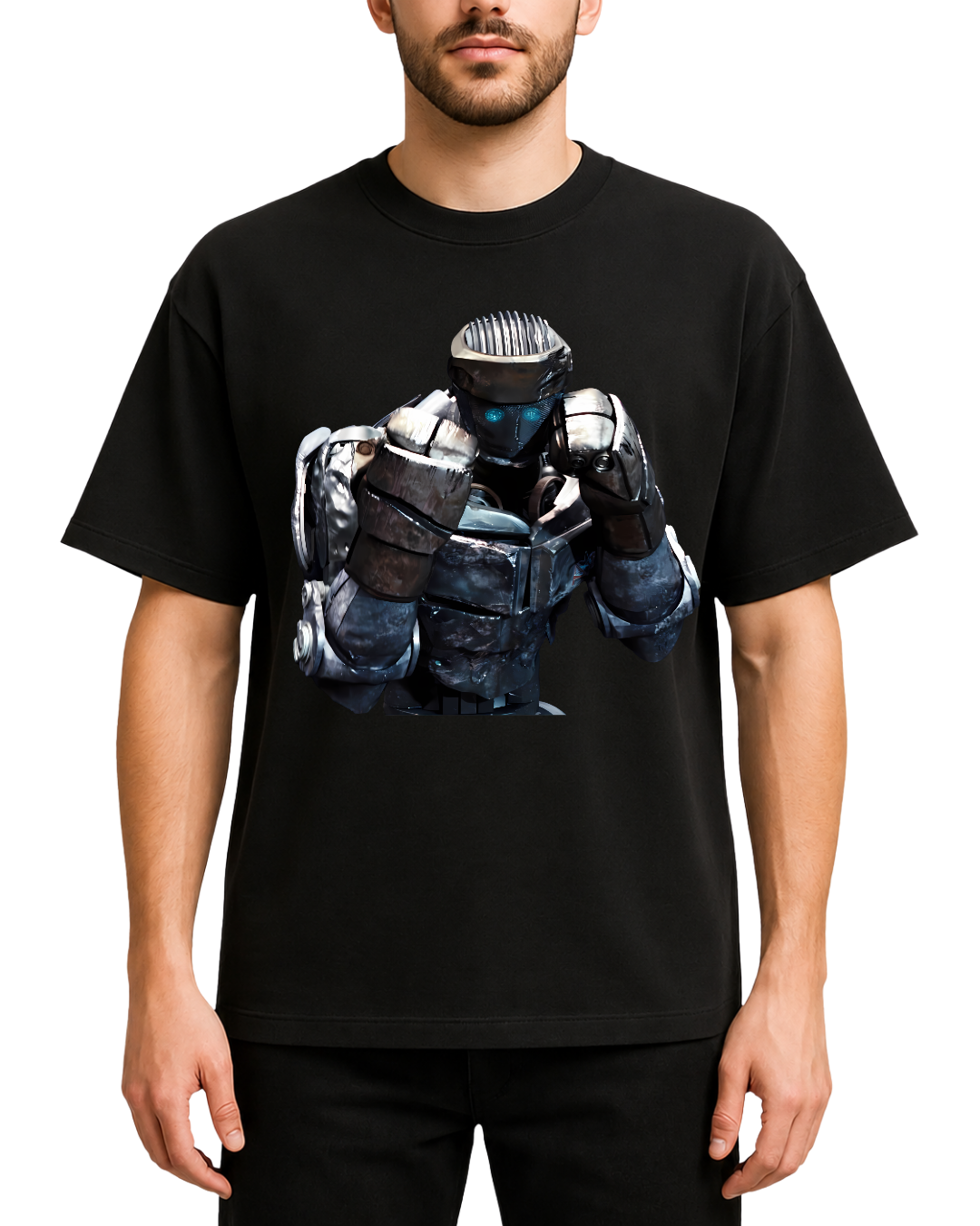 Real Steel Atom Robot Boxing Oversized Graphic Tee
