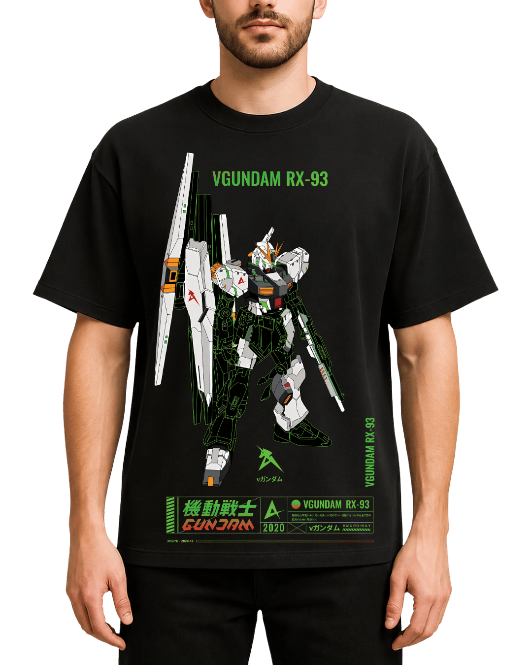 Gundam RX-93 Nu Gundam Anime Oversized Graphic Tee