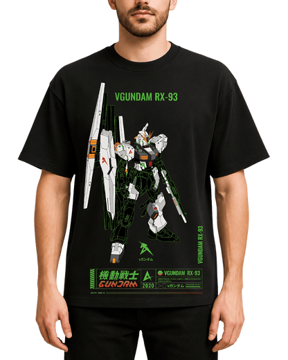 Gundam RX-93 Nu Gundam Anime Oversized Graphic Tee