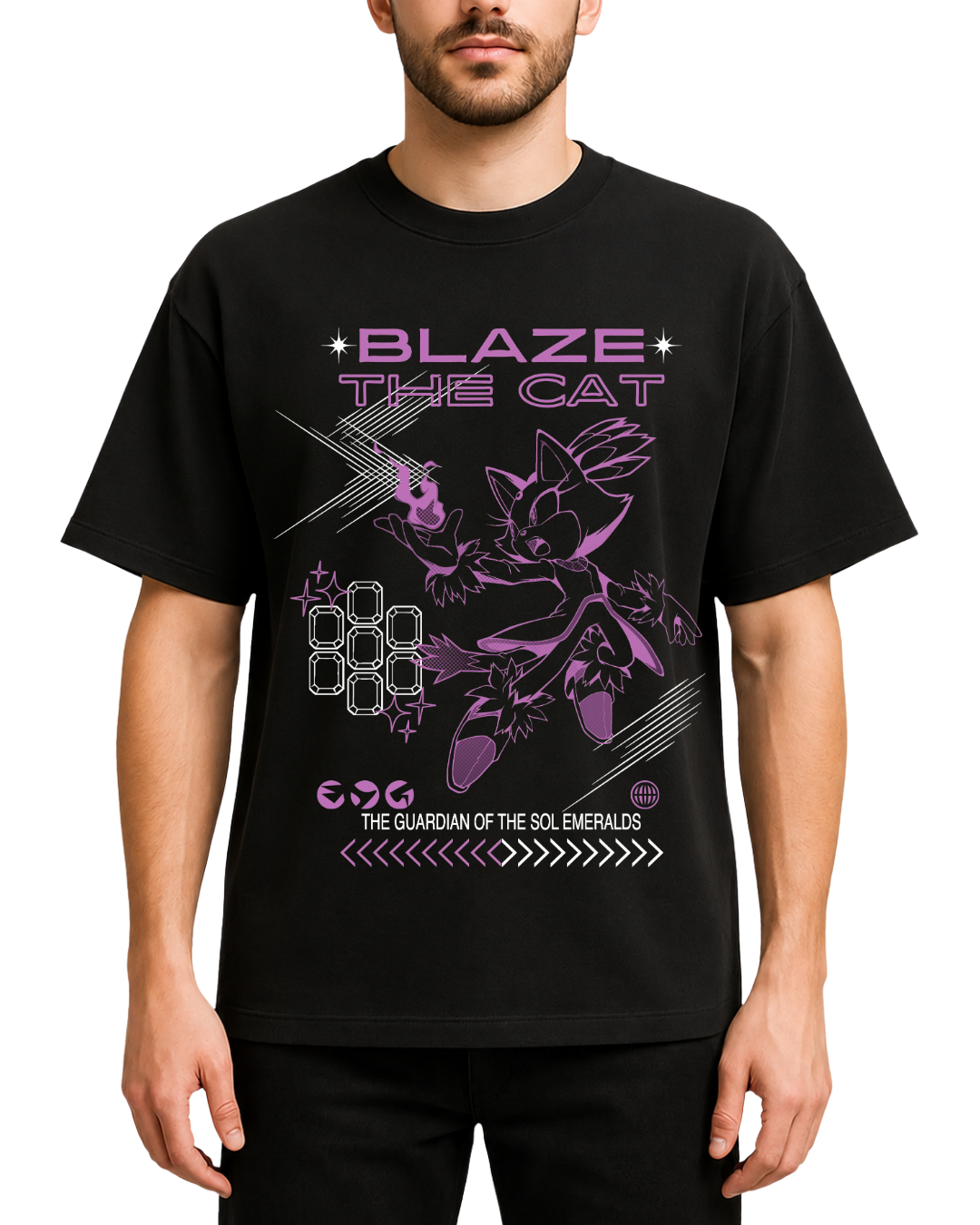 Blaze the Cat Anime Graphic T-Shirt