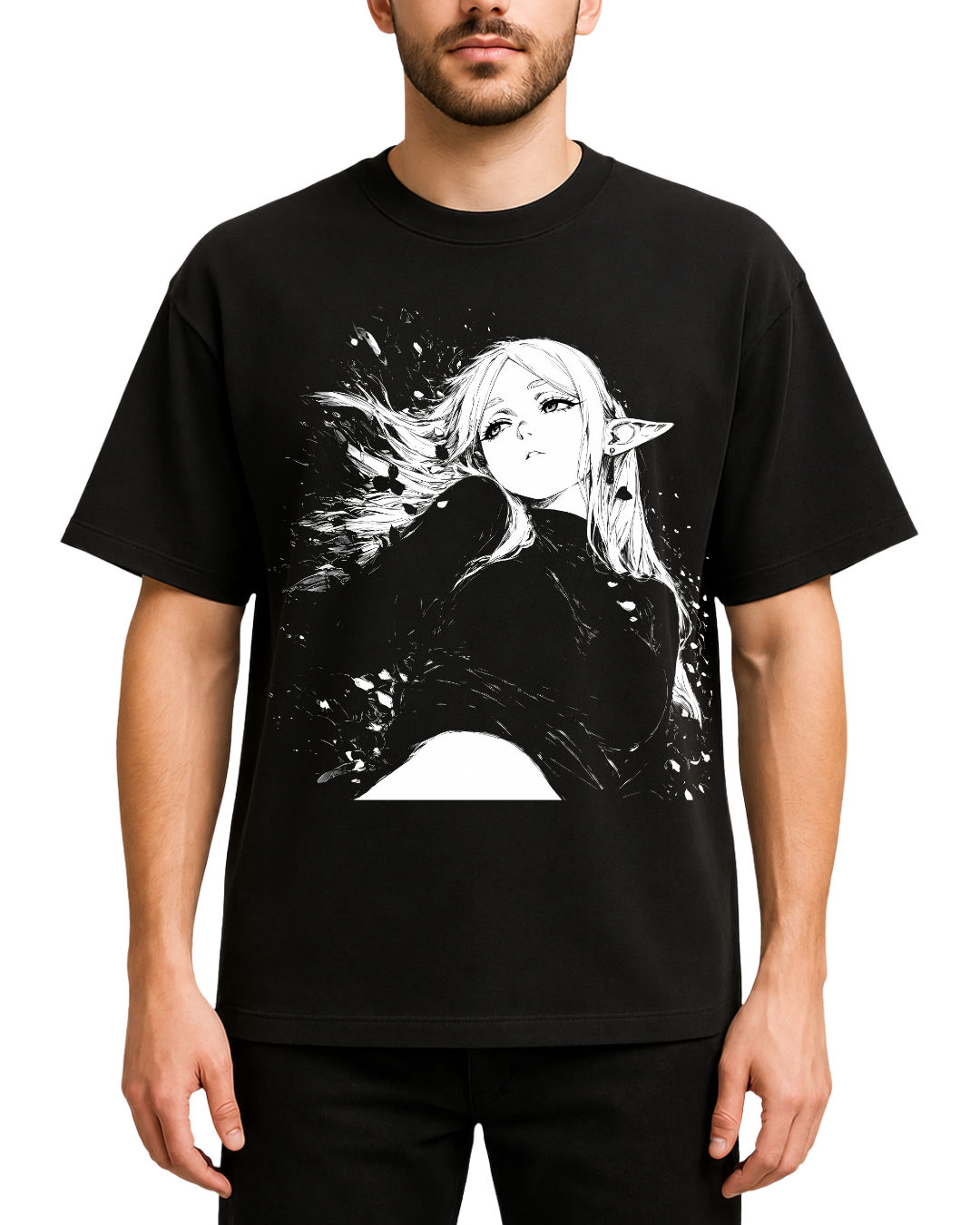 Frieren Anime Elf Graphic Oversized T-Shirt