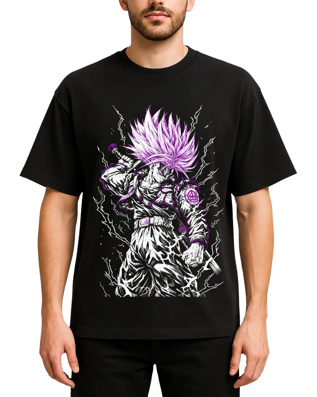 Future Trunks Anime Graphic Tee Dragon Ball Z Saiyan Oversized Streetwear T-Shirt