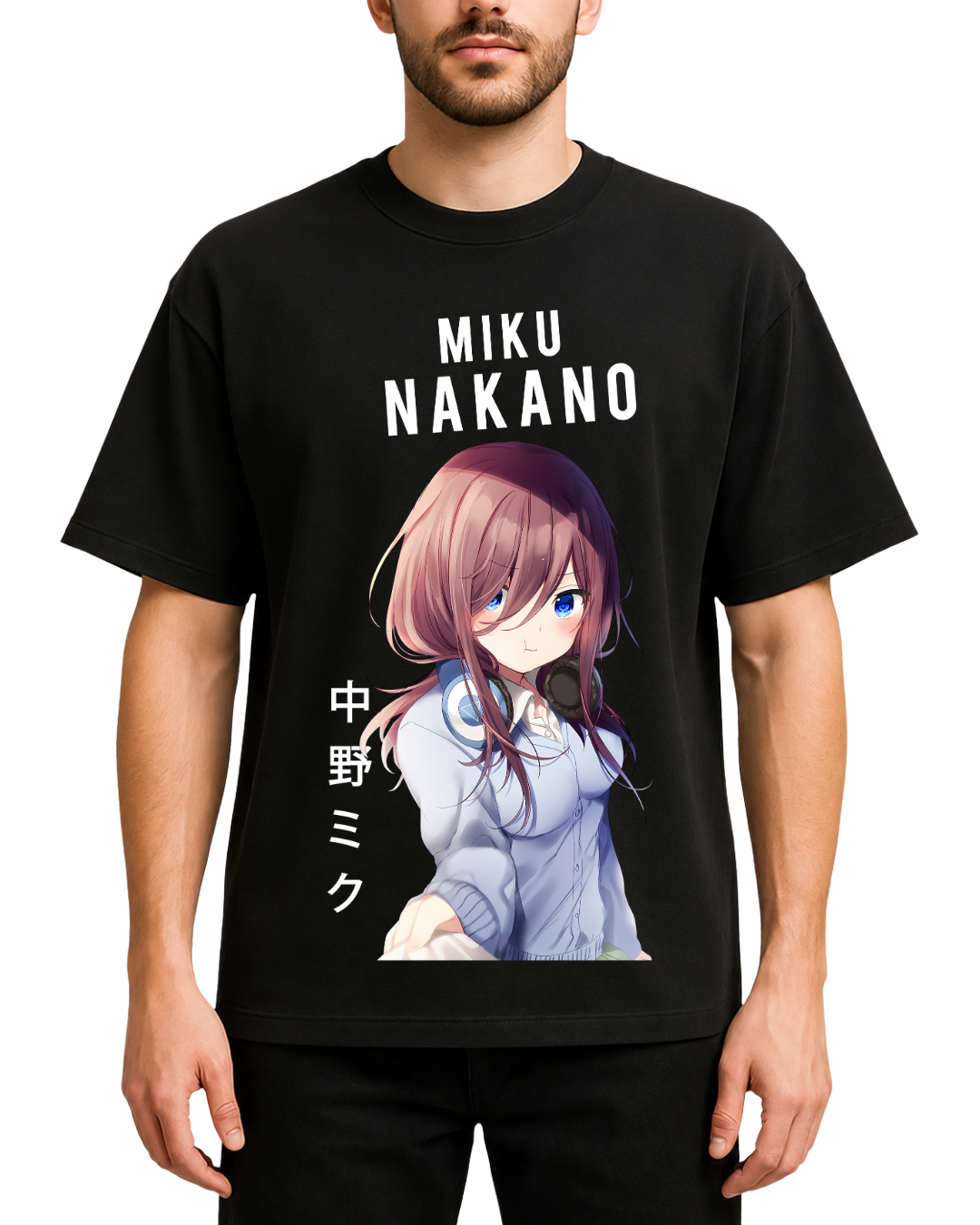 Miku Nakano Quintessential Quintuplets Anime Oversized Graphic T-Shirt