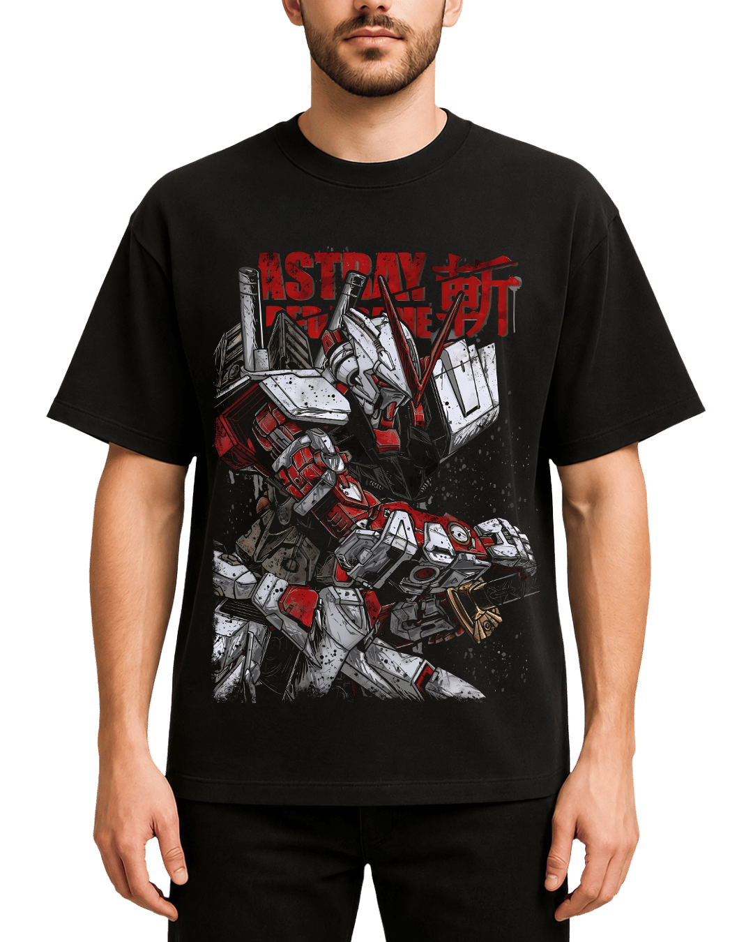 Gundam Astray Red Frame Mecha Anime Graphic Oversized Streetwear T-Shirt