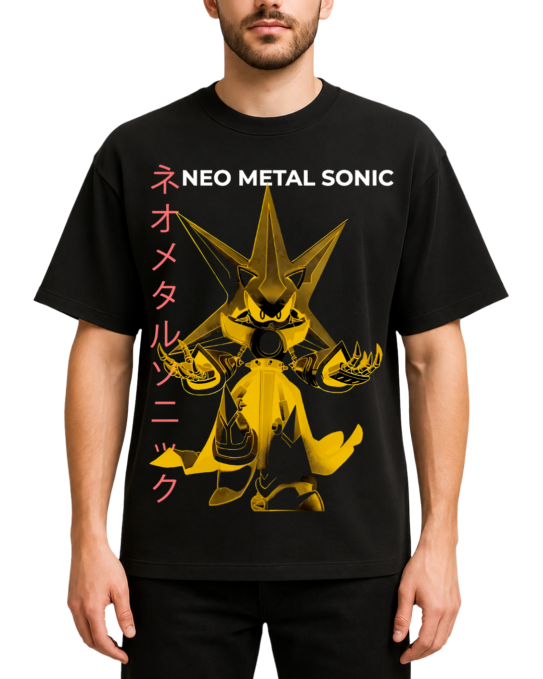 Neo Metal Sonic Japanese Streetwear Graphic T-Shirt