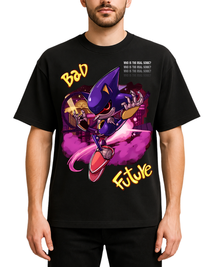 Metal Sonic Bad Future Retro Gaming Oversized Graphic Tee