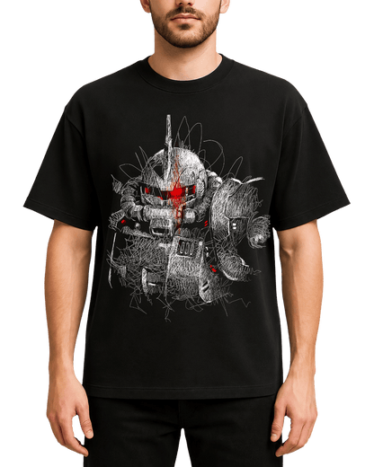 Anime Mecha Zaku Sketch Graphic Tee