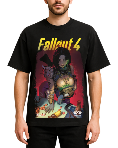 Fallout 4 Vault Girl Anime Waifu Heavyweight Oversized Graphic Tee