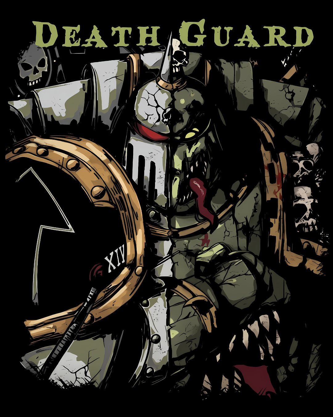 Warhammer 40k Death Guard Nurgle Chaos Space Marine Graphic Tee