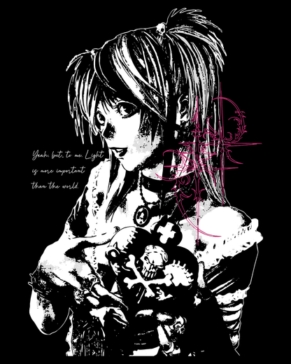 Death Note Misa Amane Goth Anime Graphic Tee