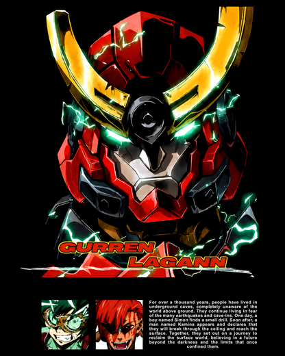Gurren Lagann Anime Oversized Graphic T-Shirt