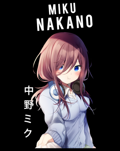 Miku Nakano Quintessential Quintuplets Anime Oversized Graphic T-Shirt