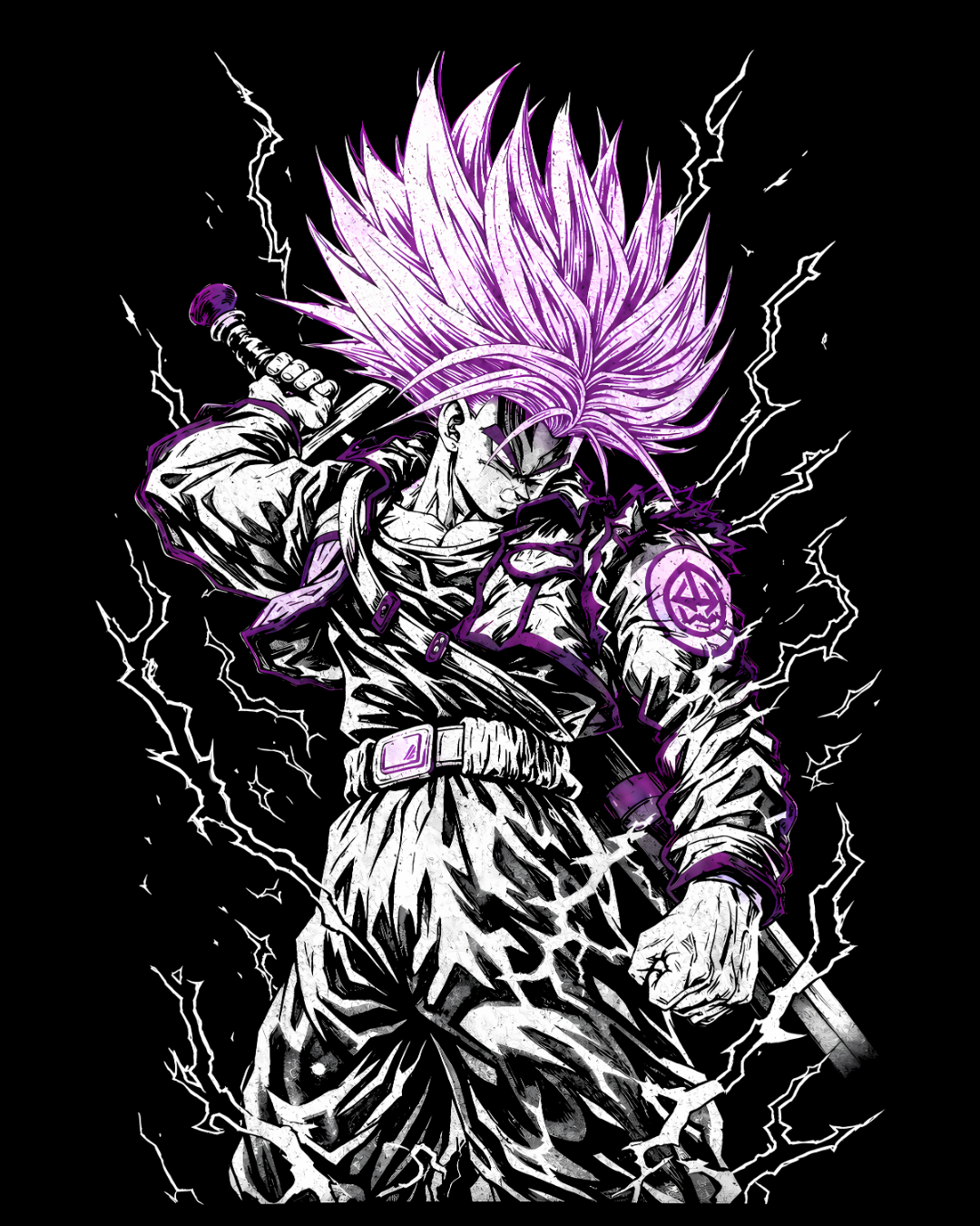 Future Trunks Anime Graphic Tee Dragon Ball Z Saiyan Oversized Streetwear T-Shirt