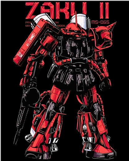 Gundam Zaku II MS-06S Anime Graphic Tee